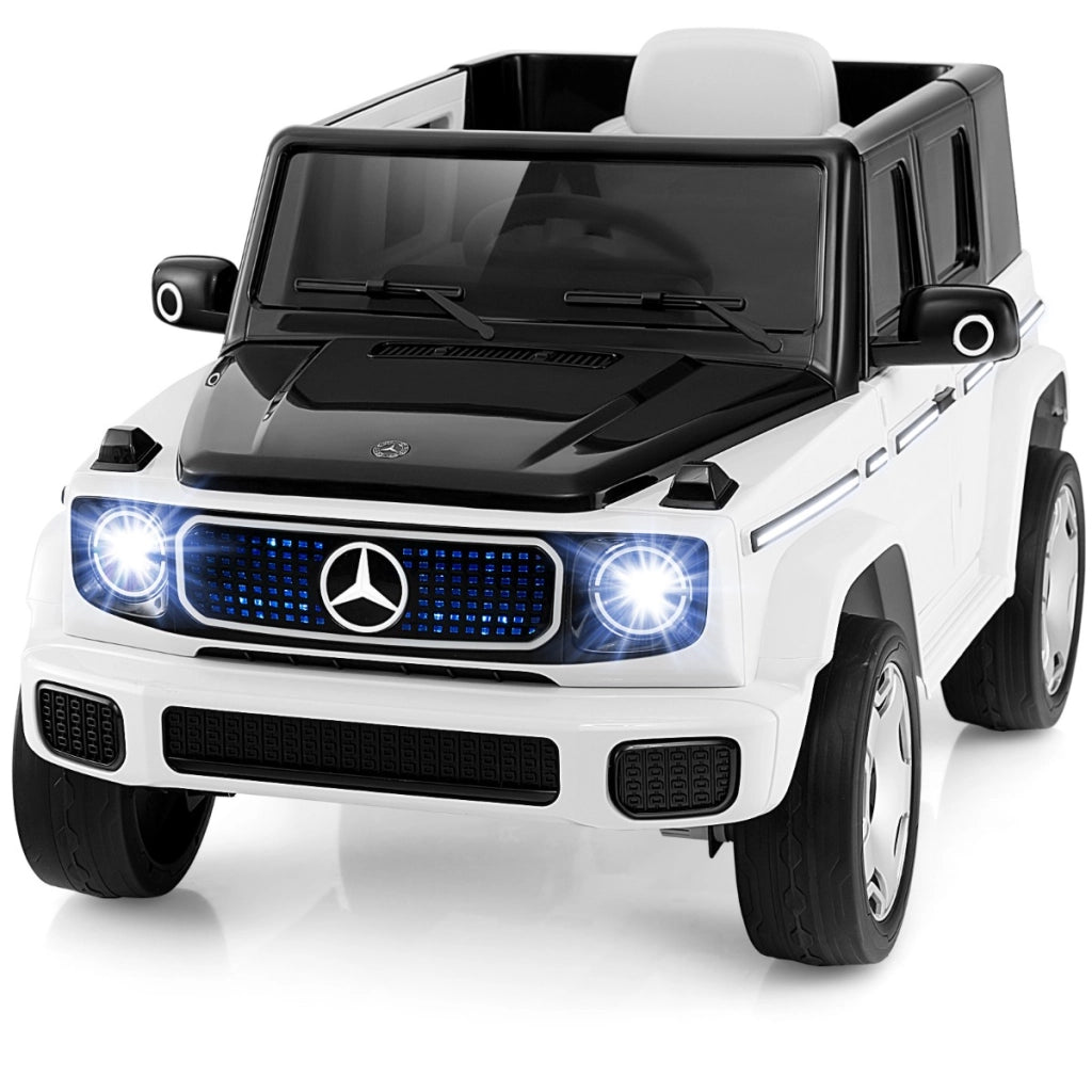 Auto cavalcabile per bambini con telecomando batteria removibile luci a LED e musica, Veicolo elettrico 4WD da 12V 9AH Bianco-Macchinine giocattoli