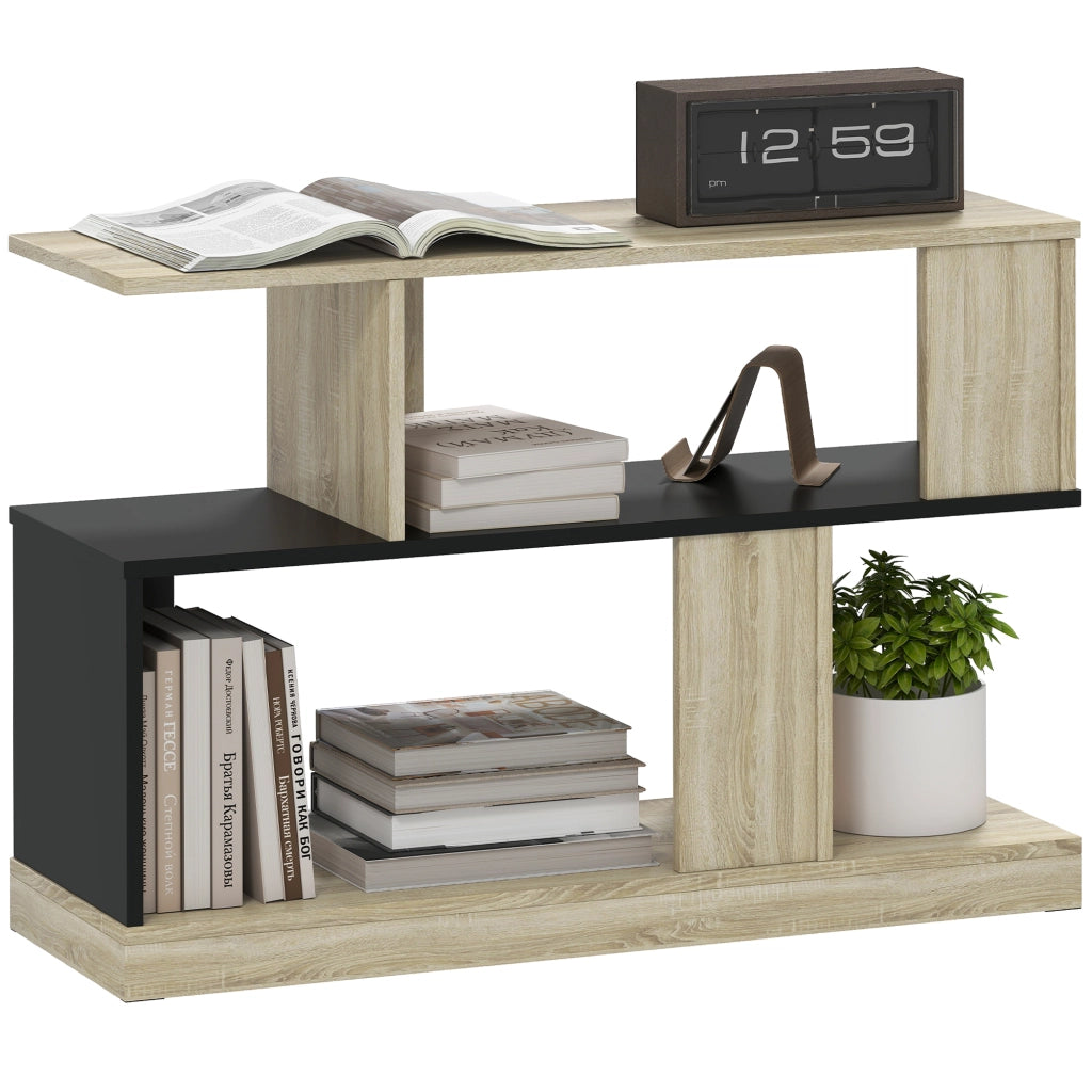 Tavolino da caff¨¨ a 3 livelli ¨C Xylo ¨C Legno naturale nero 90x30x61 cm