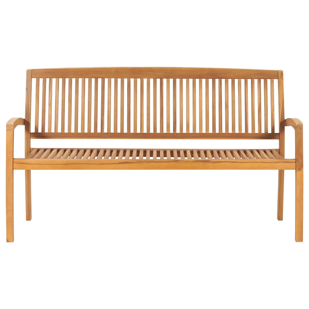 Panchina da Giardino Impilabile e Cuscino 159cm Teak Massello 3063332