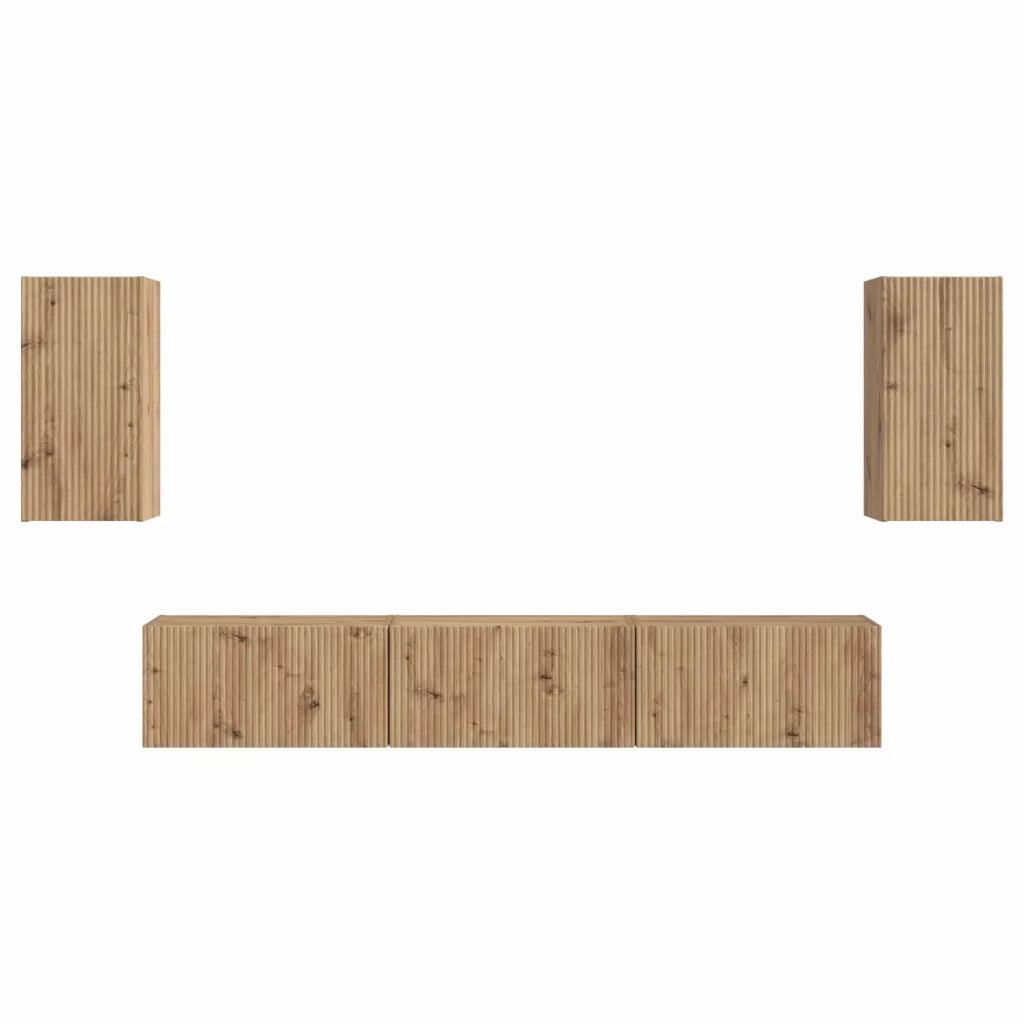 Set mobile TV 5 pcs Rovere artigianale Legno multistrato 3409077