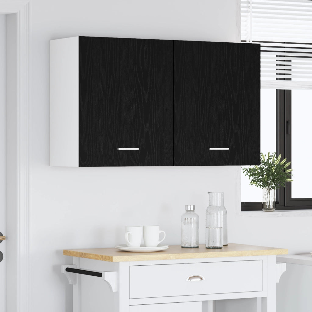 Armadi a muro  - 2 confezioni - Rovere nero, 100x31x60 cm - Realizzati in legno ingegnerizzato