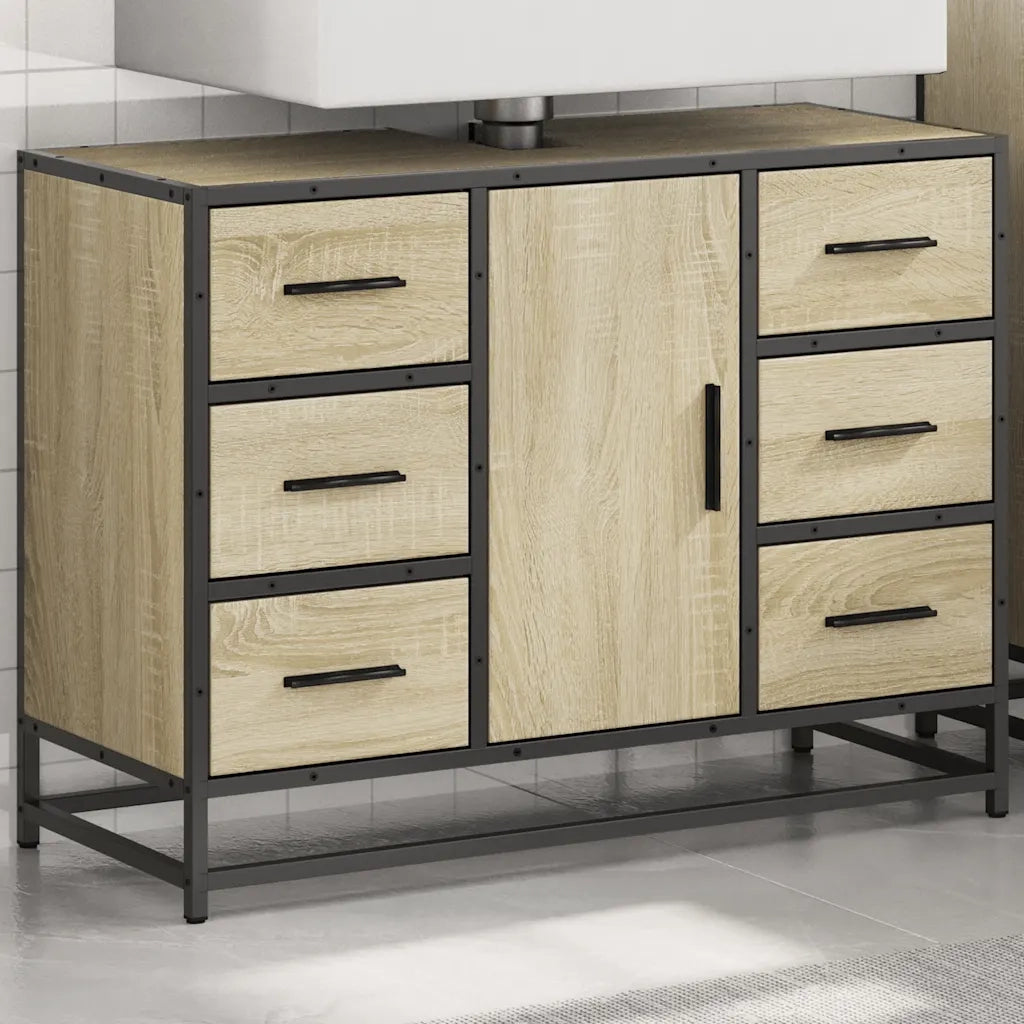 Mobile Lavabo Bagno Rovere Sonoma 60x30x60 cm Legno Multistrato 849280