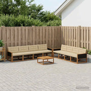 Set di divani da esterno con cuscino 9 pcs Naturale e Beige 3381321