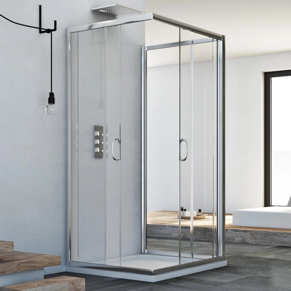 Box Doccia 3 lati 75x100x75 CM H185 trasparente mod. Junior Trio