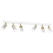 Plafoniera barra 6 spot orientabili bianco/oro GU10 Reno Luminex