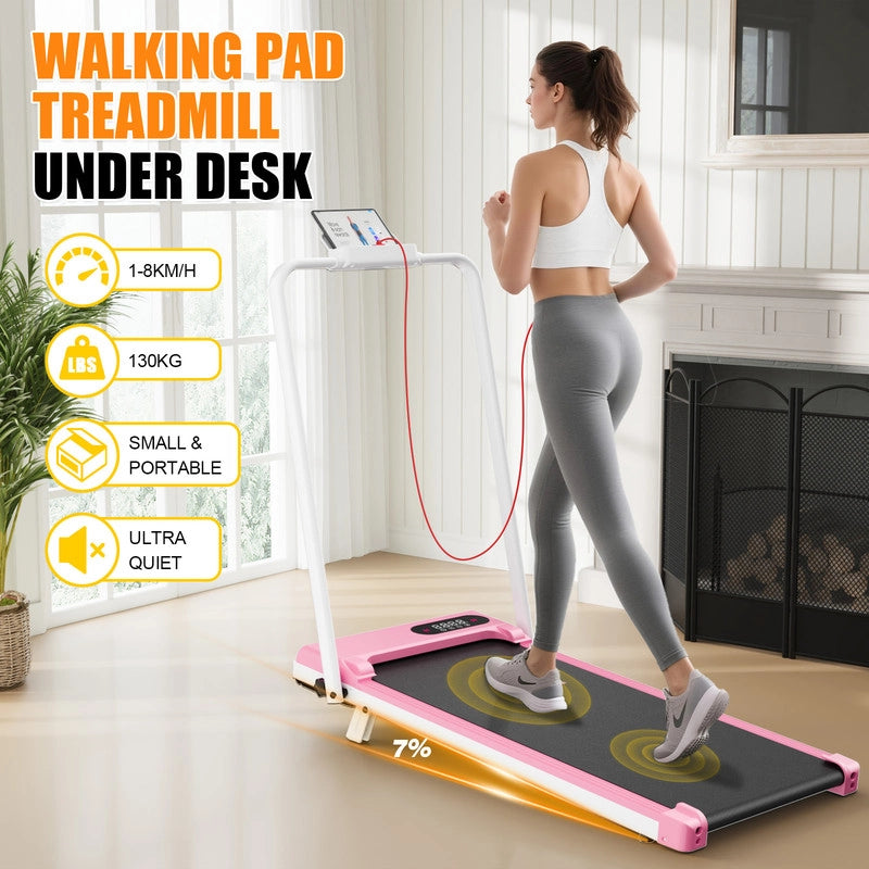 Tapis roulant, inclinazione del 7%, tapis roulant elettrico pieghevole RATTANTREE3 in 1, 2,5 CV, 8 km/h, telecomando, compatto e portatile
