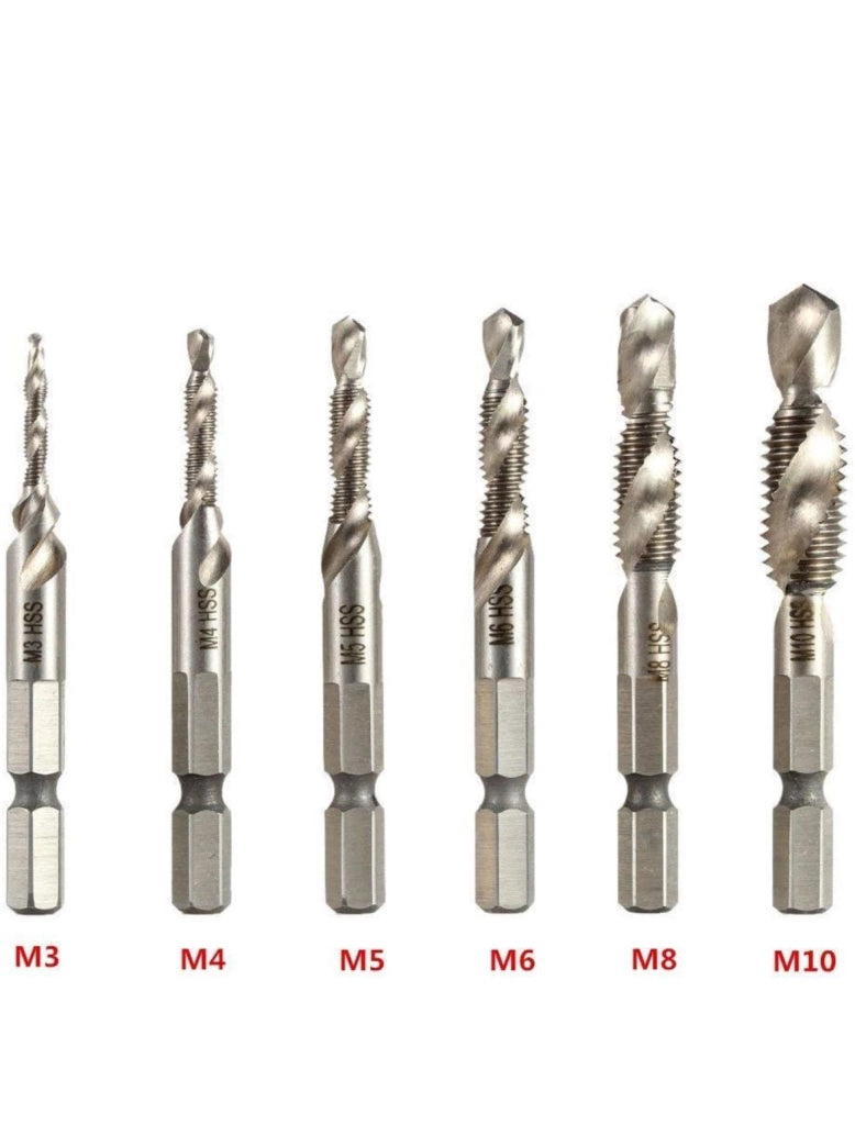 Set 6 punte per trapano HSS Filettanti ferro M3 M4 M5 M6 M8 M10