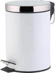 Vasca di rifiuti con pedale a piede - inserto rimovibile - senza odore - bagno cucina ufficio - in acciaio inossidabile bianco - 3 litri Ø 17 x 25 cm
