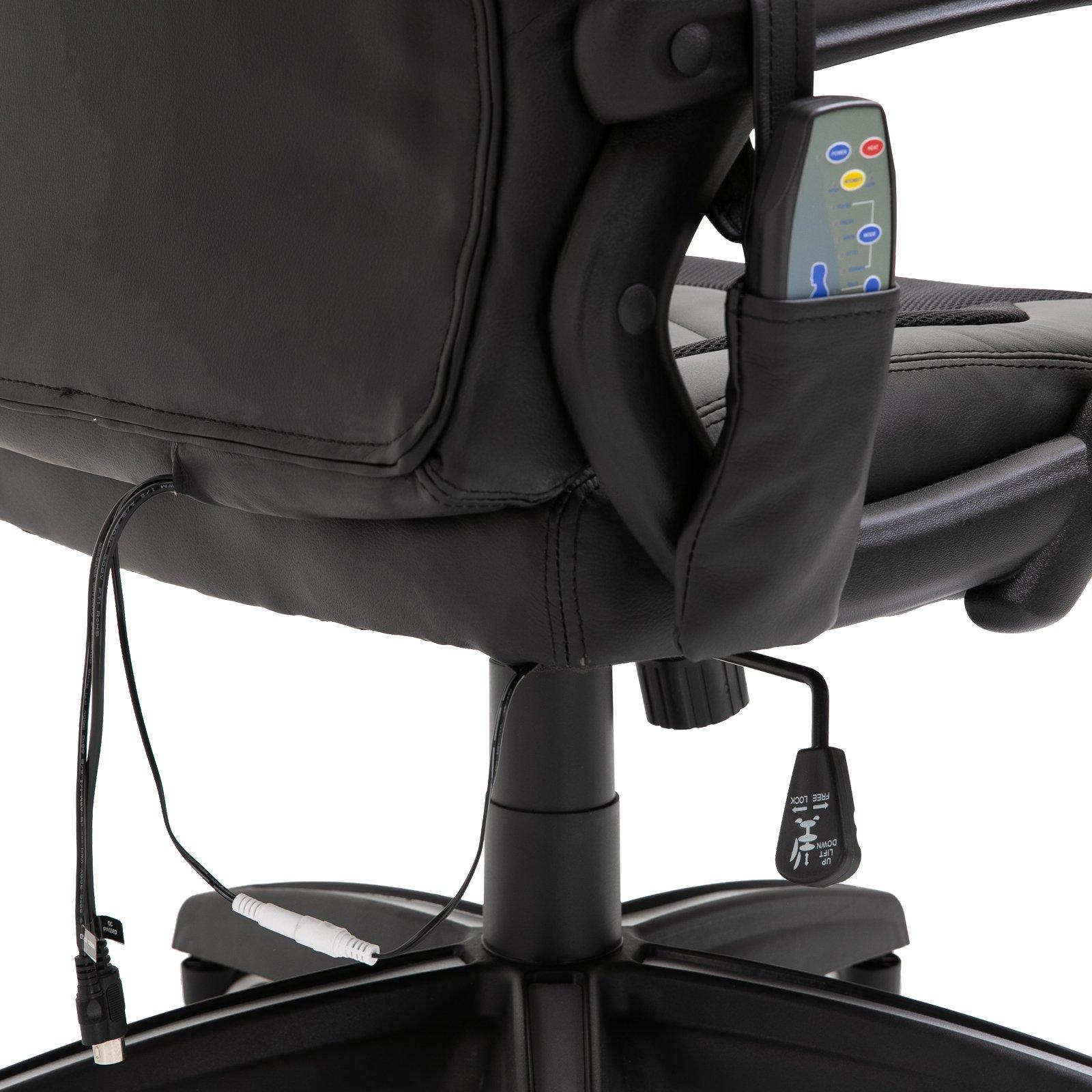 Sedia da Gaming Ergonomica Massaggiante Riscaldante in Similpelle  Nera