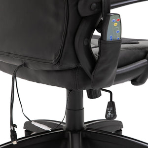 Sedia da Gaming Ergonomica Massaggiante Riscaldante in Similpelle  Nera