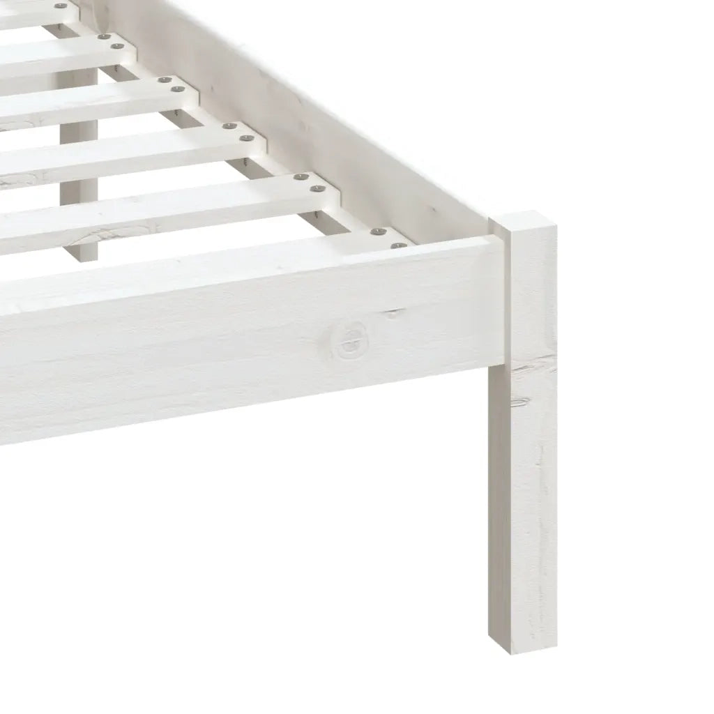 Giroletto-Struttura Letto Bianco 150x200 cm King in Legno Massello 649427