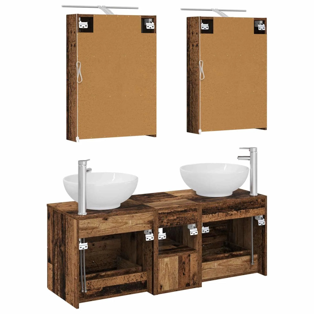 Set di mobili per il bagno 5 pcs Legno antico 3406957