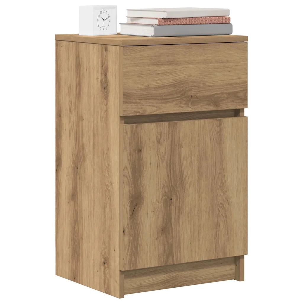 Comodino Rovere Artigianale 39x35x65 cm in Legno Multistrato 861335