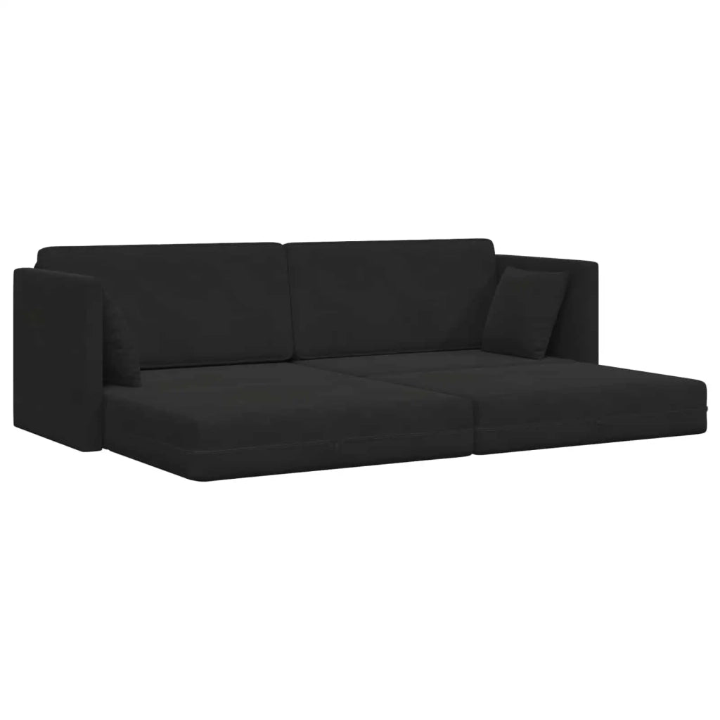 Divano-letto | Sof¨¤ letto | Letto singolo da pavimento Nero 213 x 70 x 77 cm Velluto