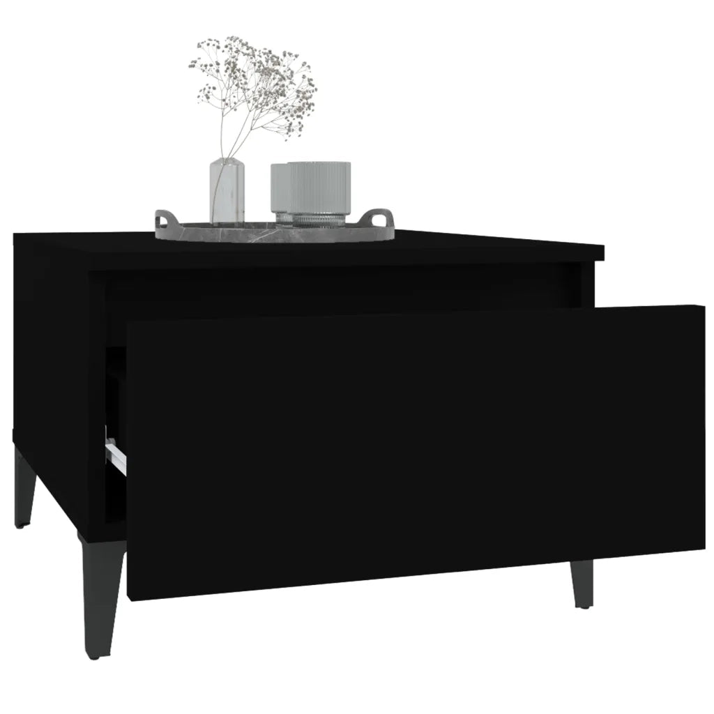 Tavolini 2pz Neri 50x46x35 cm in Legno Multistrato 819519