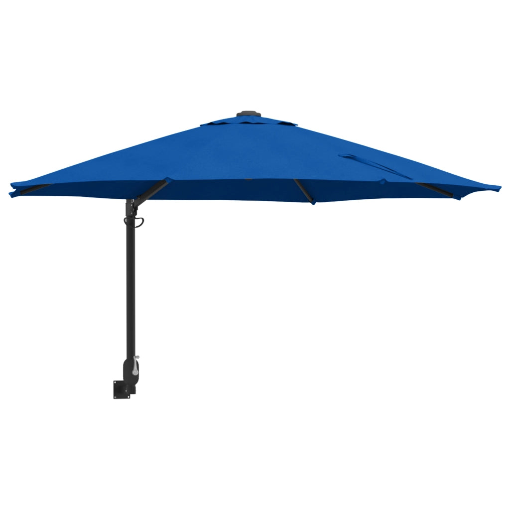 Ombrello da Patio Blu azzurro Poliestere Grande Inclinabile