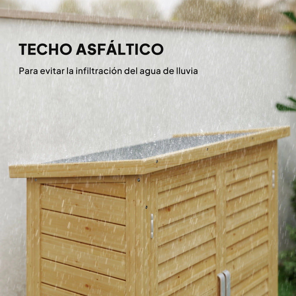 Casetta da Giardino in Legno ¨C zephmum ¨C 87x46,5x96,5 cm 2 Ripiani 2 Porte