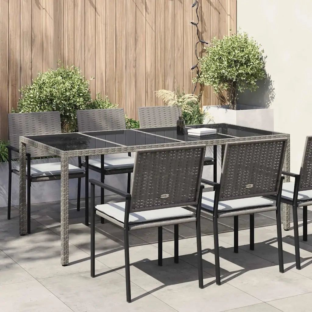 Tavolo da Giardino Grigio 190 x 90 x 75 cm polyrattan 362548