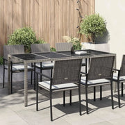 Tavolo da Giardino Grigio 190 x 90 x 75 cm polyrattan 362548