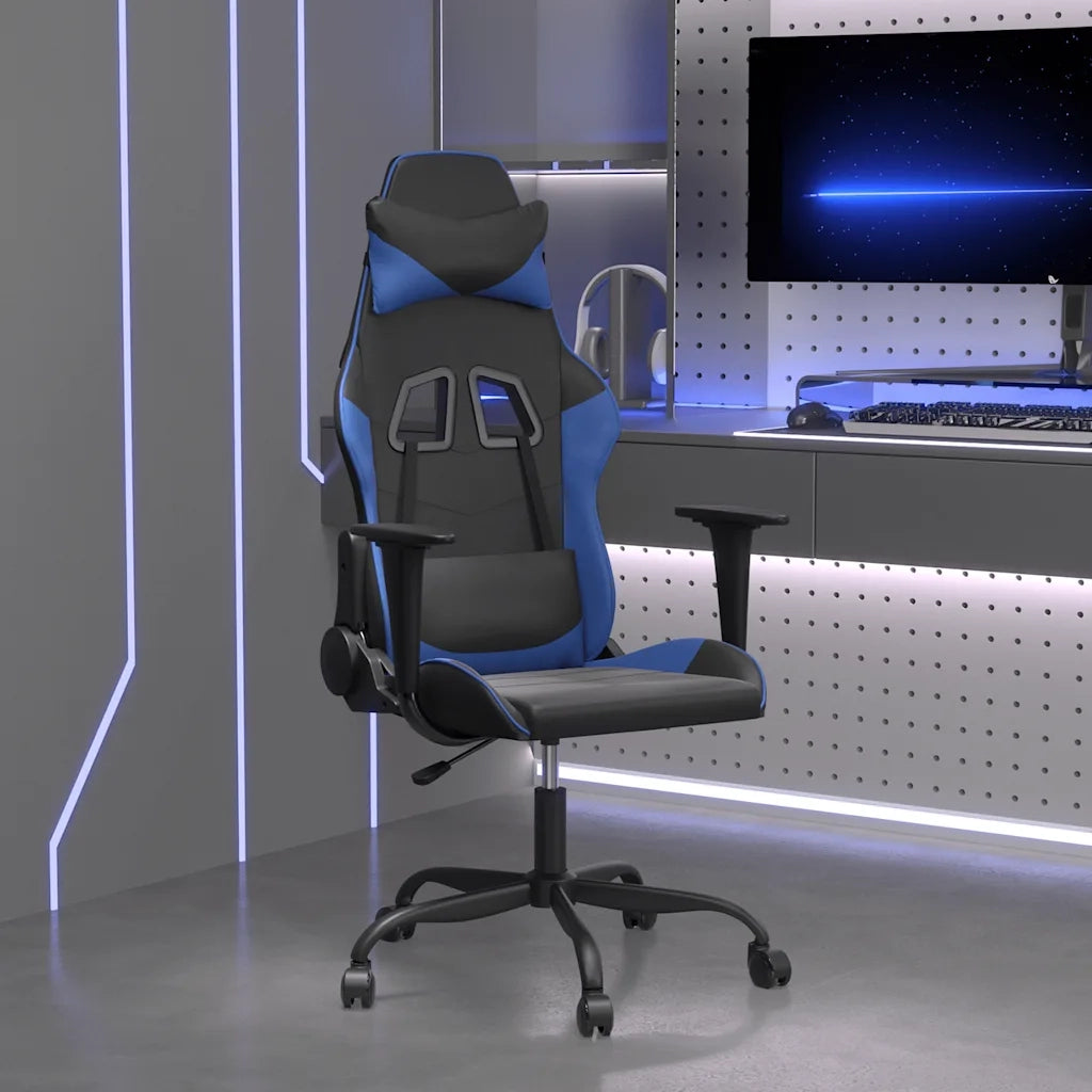 vidaXL Sedia da Gaming Nera e Blu in Similpelle