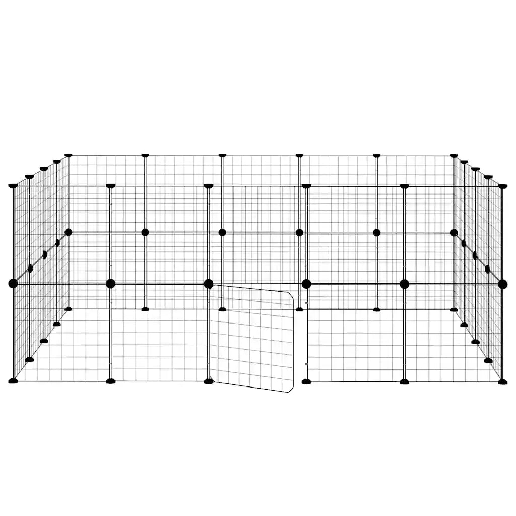 Gabbia per Animali 36 Pannelli con Porta Nera 35x35 cm Acciaio 3114039