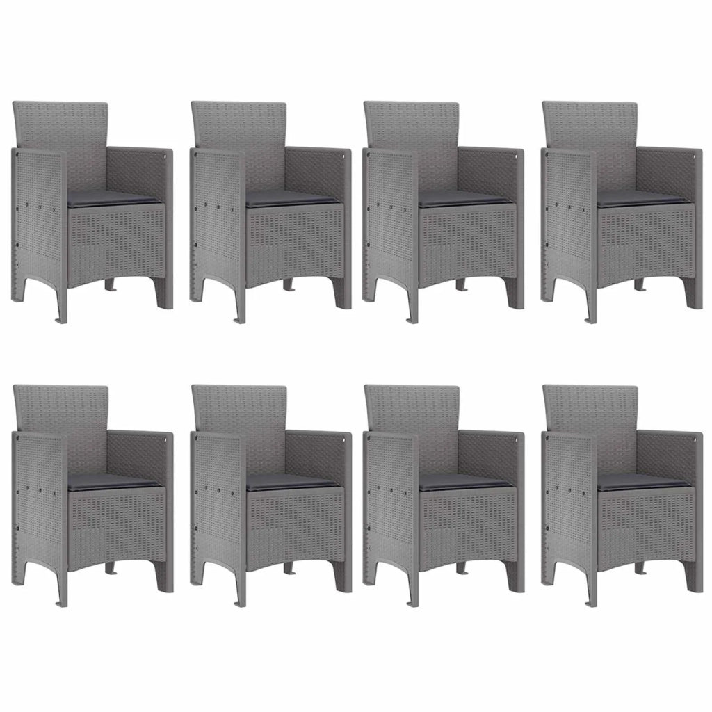 Set da Pranzo per Giardino 9 pcs Bianco Polipropilene 3378745
