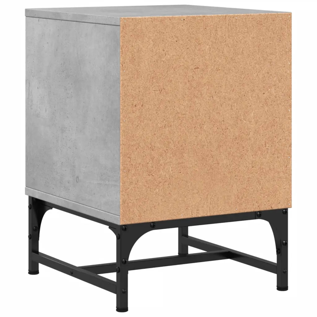 Set di 2 Comodini | Armadio da Notte | Mobiletto da notte con Ante in Vetro Grigio Cemento 35x37x50 cm