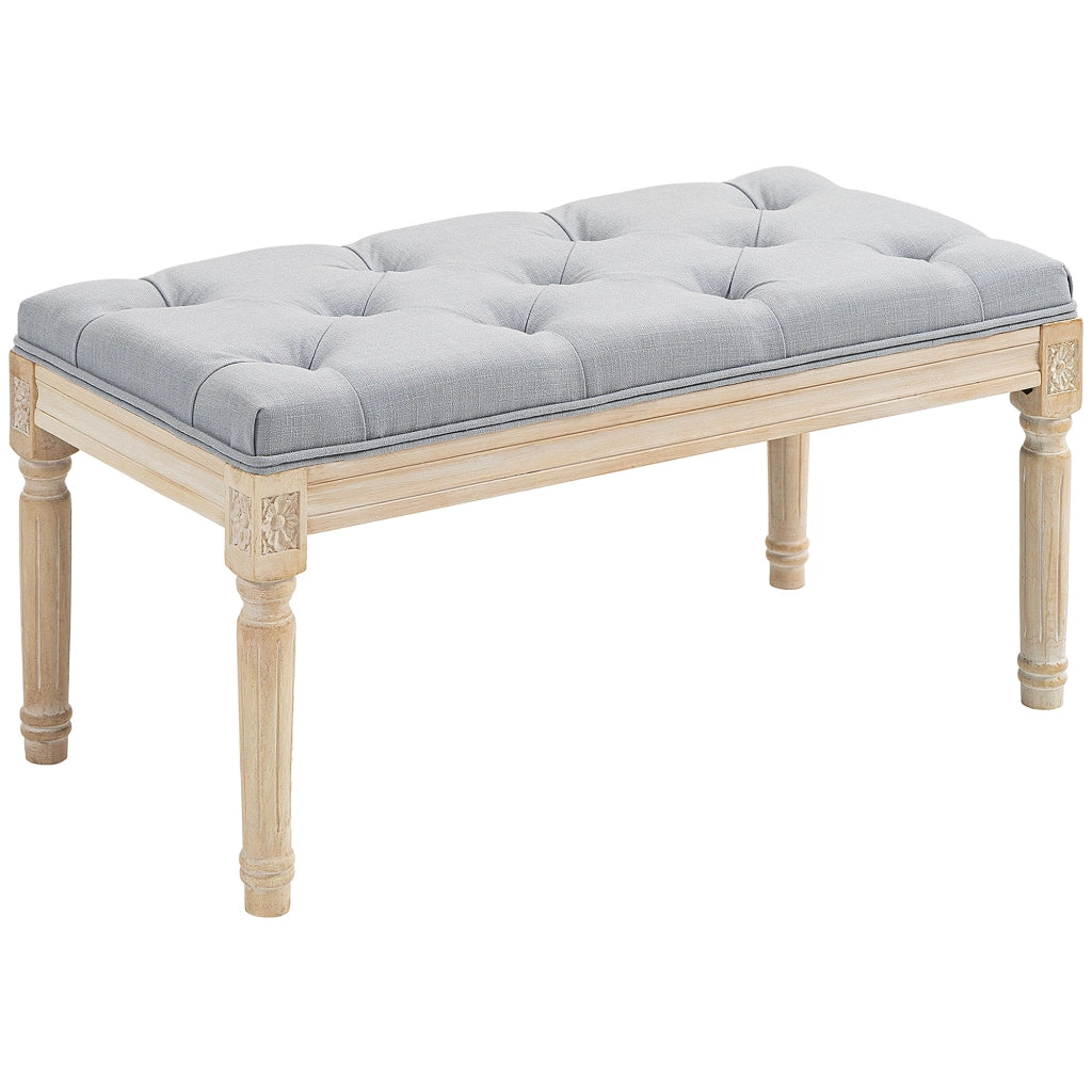 Pouf piedi letto imbottito in tessuto ¨C zephmum ¨C grigio chiaro