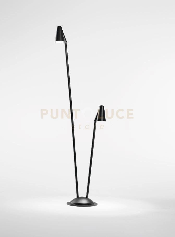 PALETTO DA ESTERNO 2 LUCI LED 4000K 1220LM 12W IP65 NERO GRASS DOUBLE H.113CM