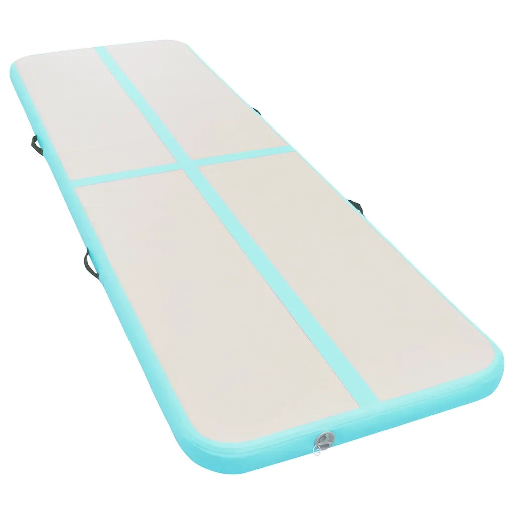 Tappetino Ginnastica Gonfiabile e Pompa 500x100x10 cm PVC Verde CFW1553929