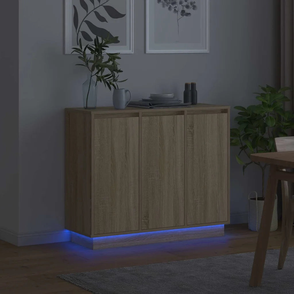 Credenza | Madia LED Rovere Sonoma 90 x 32 x 75 cm Legno multistrato