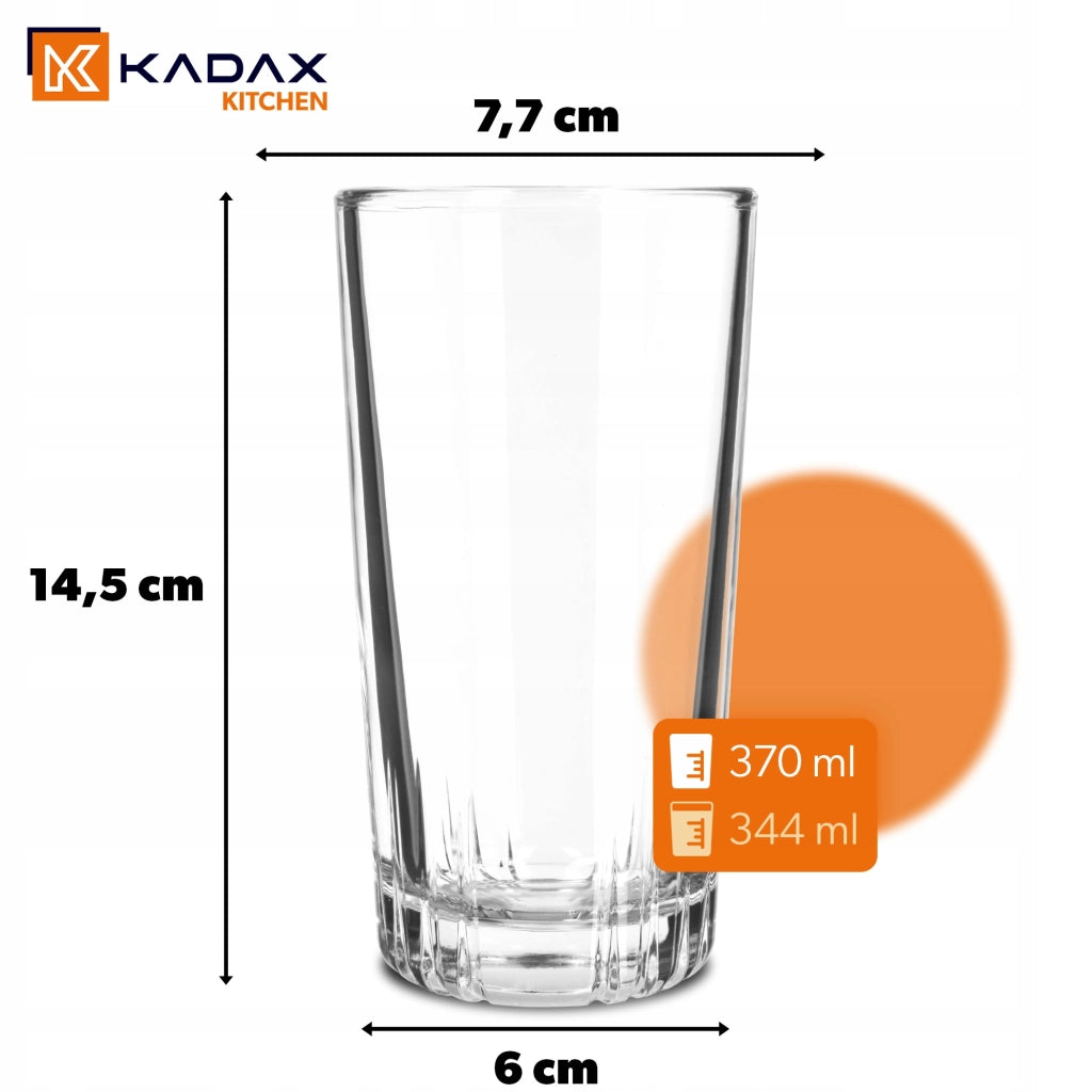 Bicchiere KADAX per bevande, succhi, acqua, Literatka, bicchiere alto, 345 ml