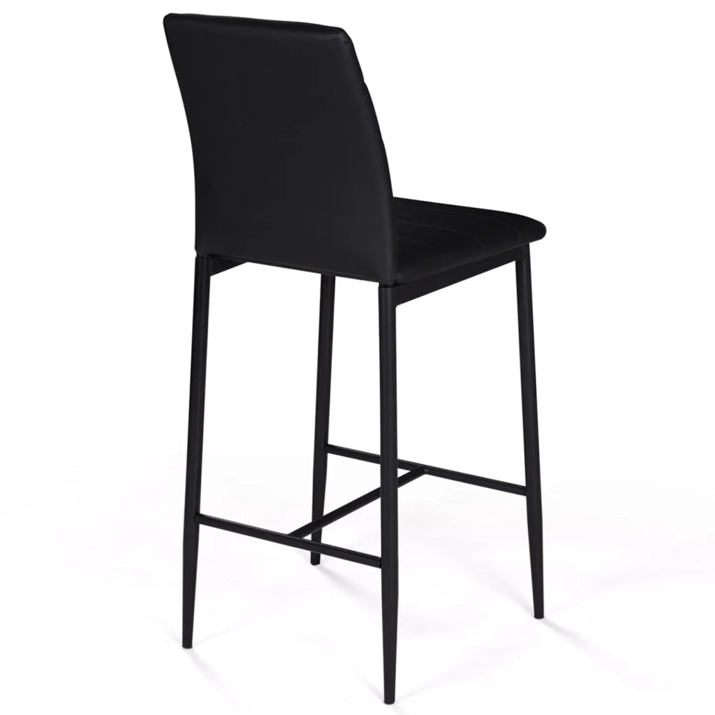 IDMarket - Set di 4 sgabelli da bar imbottito design contemporaneo in PVC nero ROMANE