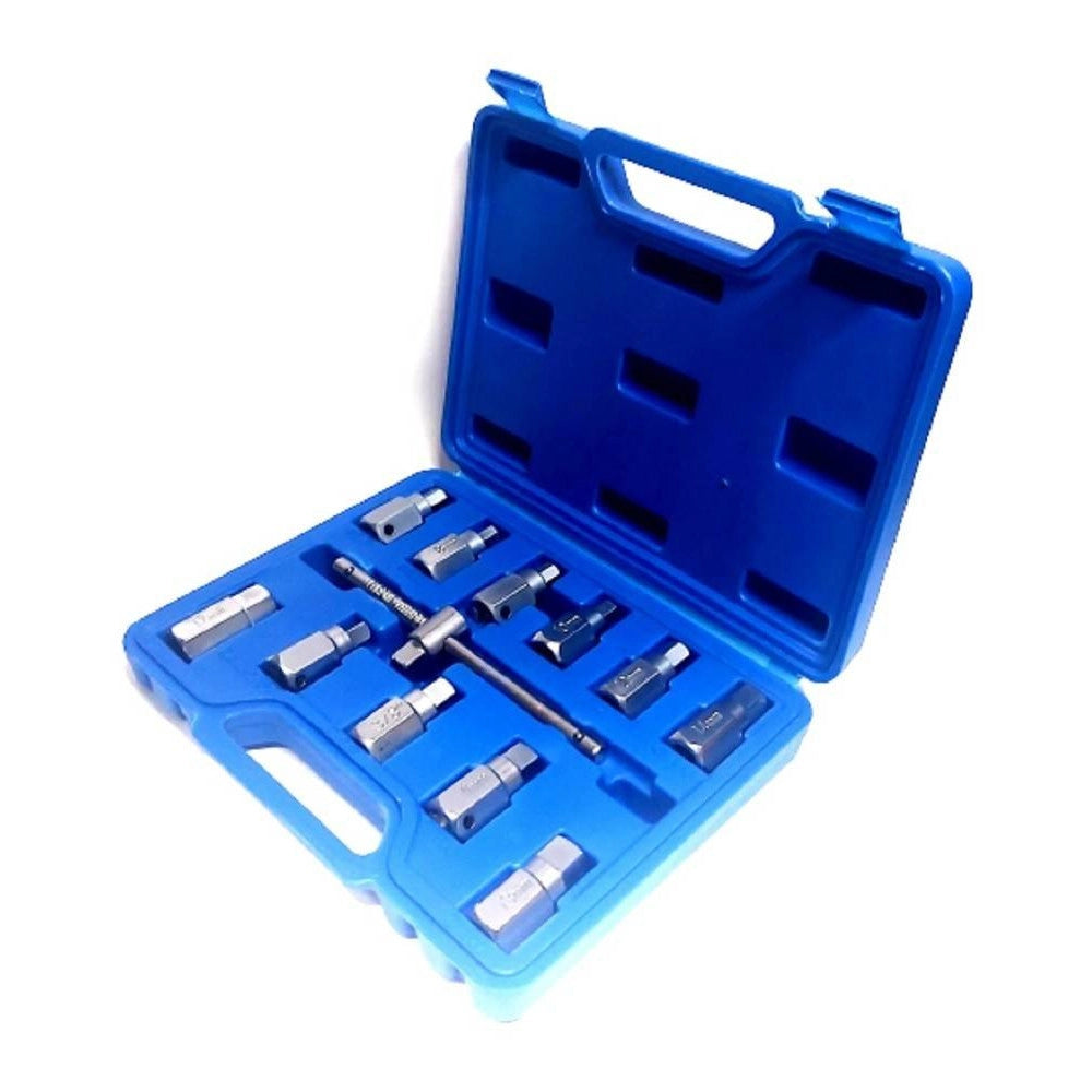 Trade Shop - Chiave Del Carter Quadrato Ed Esagonale Set 12 Pezzi Chiavi Universali A Bussola -