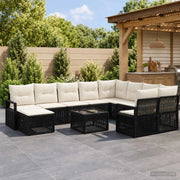 Set Divano da Giardino 11 pz Nero polyrattan 3435907