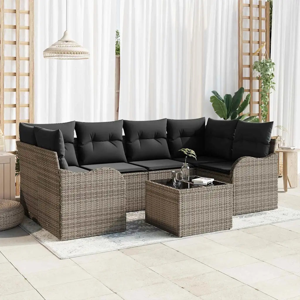 Set Divano da Giardino Grigio 55 x 55 x 37 cm polyrattan 3345599