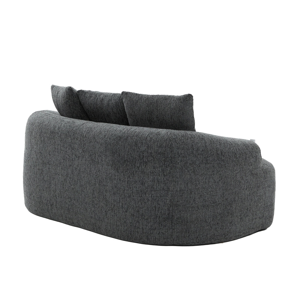 Divano 2 posti in chenille grigio con molle insacchettate