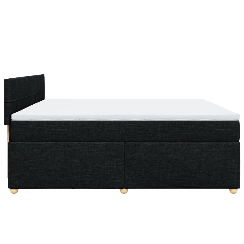 Giroletto a Molle con Materasso Nero 200x200 cm in Tessuto