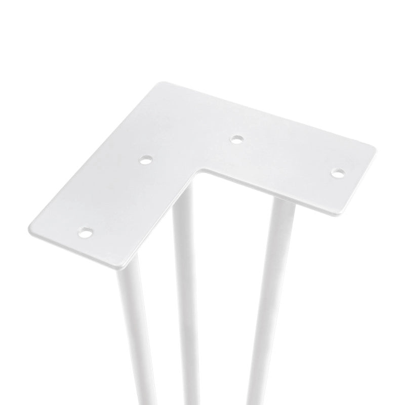 Lotto di 4 gambe Hairpin a 3 aste per tavolo, altezza 710mm, Acciaio, Verniciato bianco