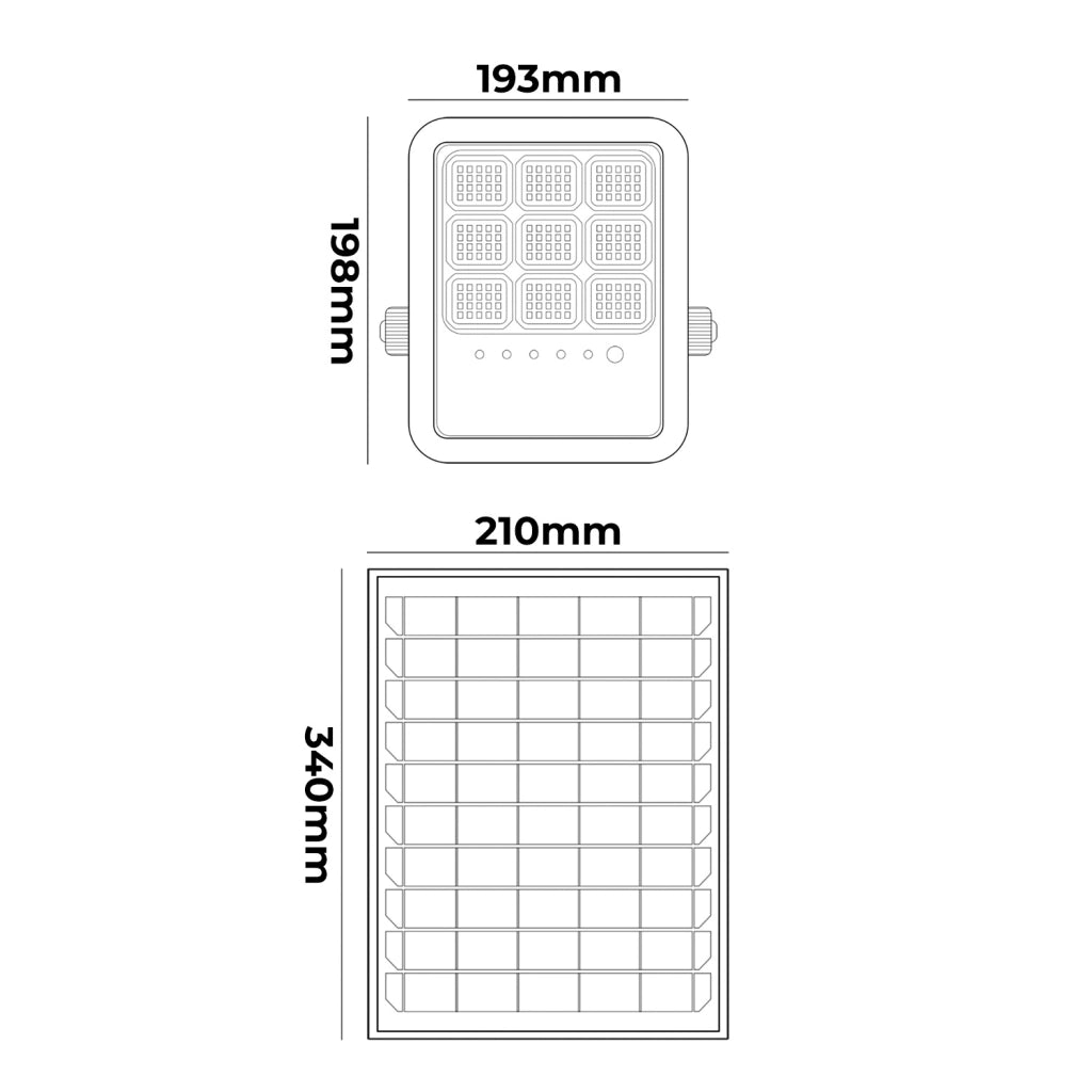 FARETTO LED SOLARE 100W CON CCT SWITCH 3 TEMPERATURE COLORE - ILLUMINAZIONE ESTERNA AD ENERGIA SOLARE IP65 BATTERIA 12H