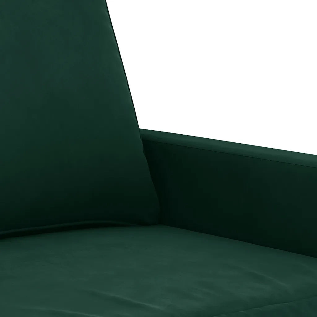 Divano a 2 Posti Verde Scuro 140 cm in Velluto 359201
