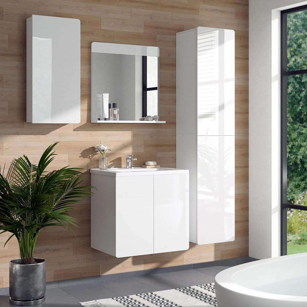 Mobile bagno Izan, Bianco, 36.6 x 76.6 cm, a parete, combinabile con altri mobili da bagno Izan