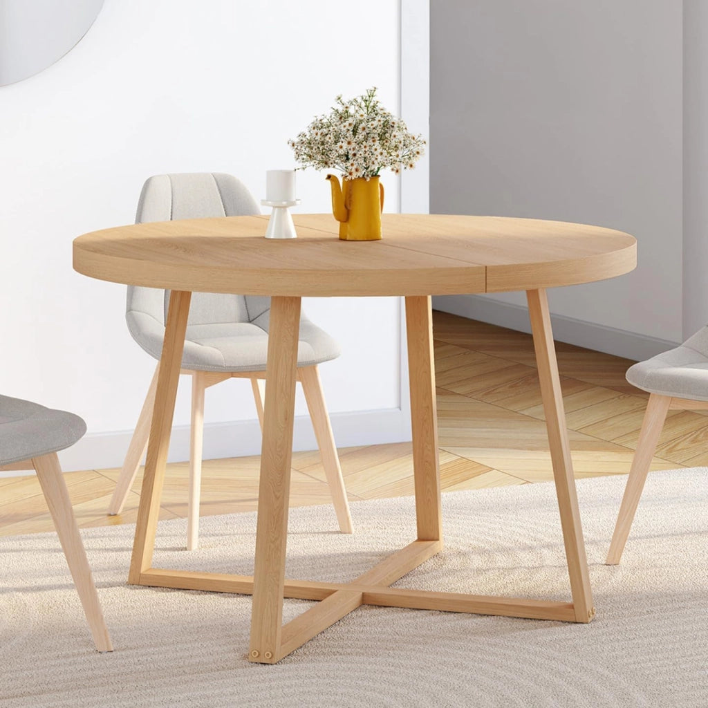 Tavolo da pranzo rotondo SELMA per 4-6 persone effetto faggio 110 cm