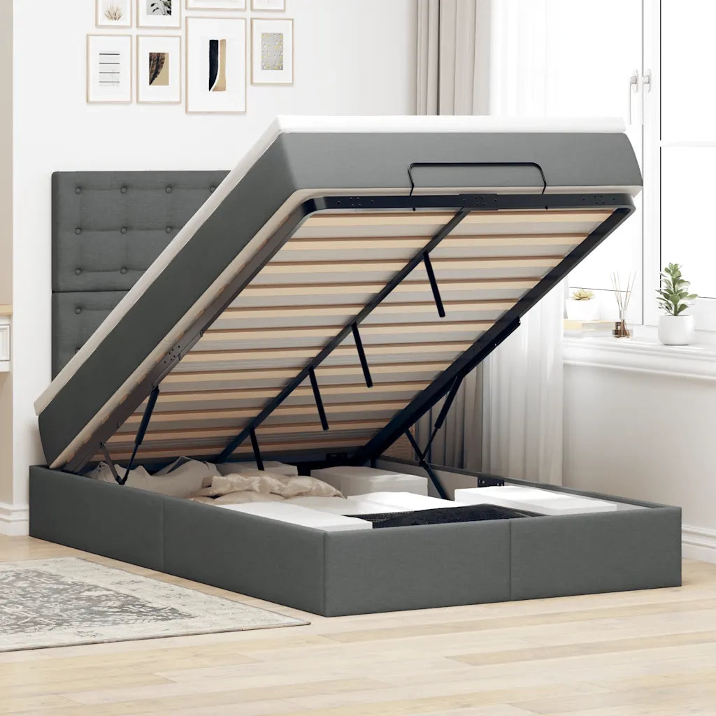 Struttura Letto Pouf con Materasso 80x200 cm in Tessuto