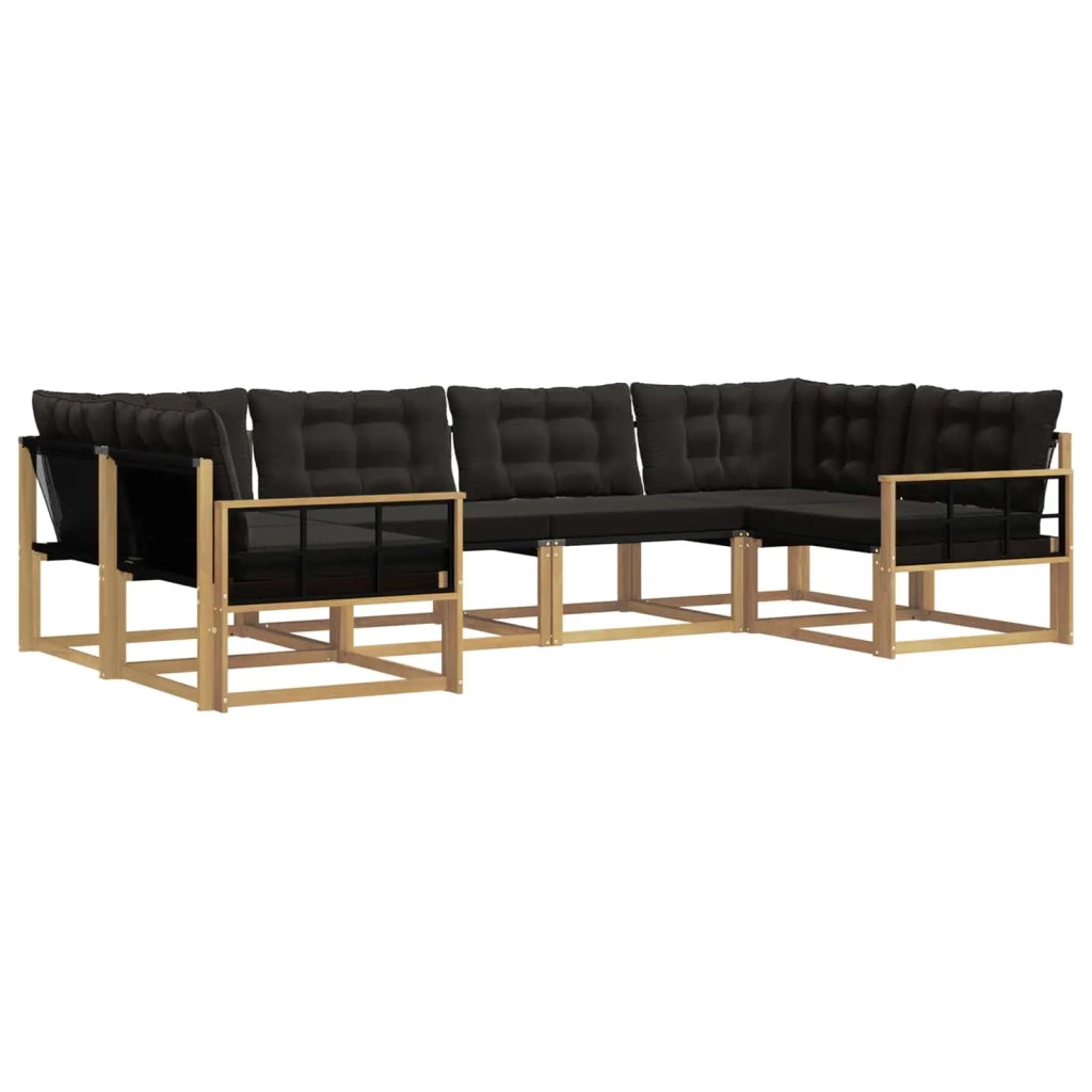 Set di divani da esterno 6 pz Bianco e Nero 3389026