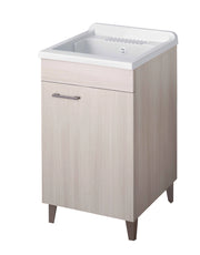 Mobile LAVATOIO in LEGNO a 1 anta - 50x50 (H.85) c/vasca e asse in PP - CR - COL: OLMO