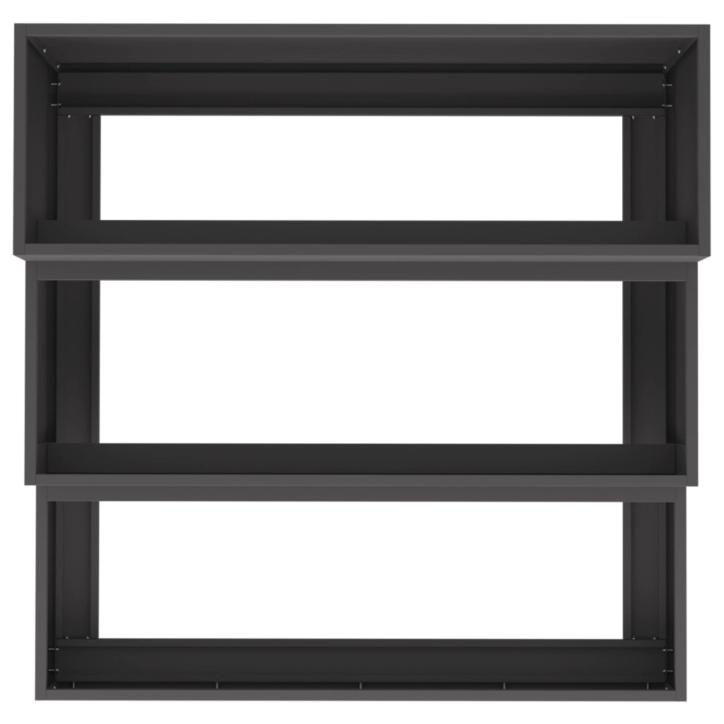 Fioriera da Giardino 3 Livelli 90x90x35 cm Acciaio Nero
