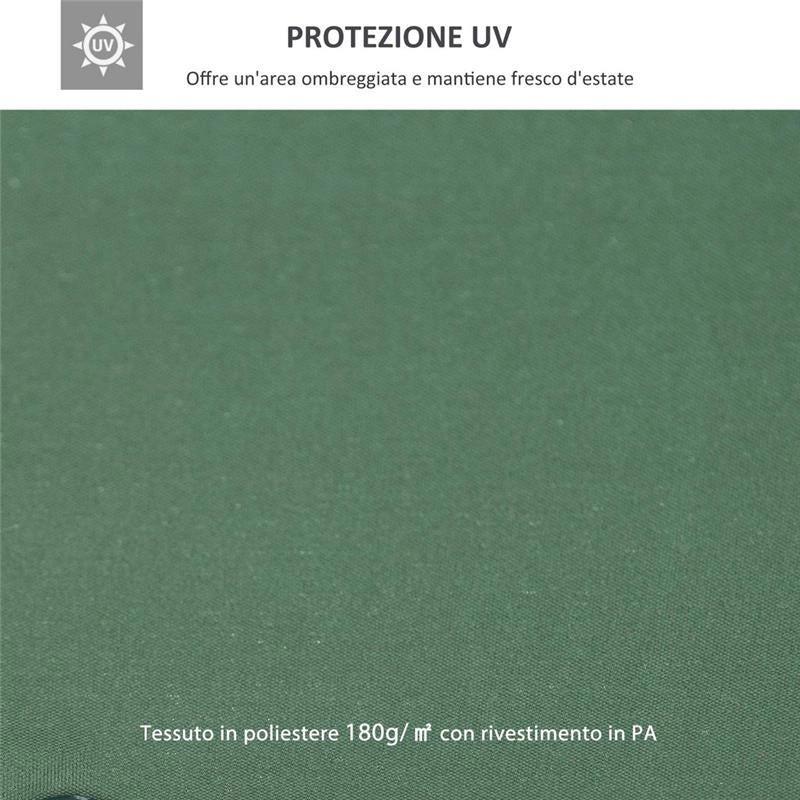 TELO DI COPERTURA PER GAZEBO DA GIARDINO 3 X 3 MT COLORE VERDE SCURO