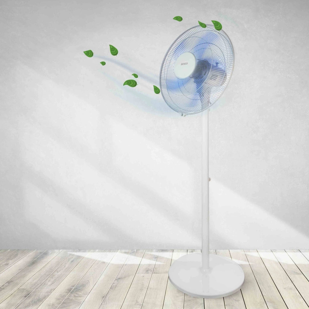 Ventilatore a piantana 40cm con oscillazione, 3 velocità regolabili, altezza 130cm casa ufficio - SOGO