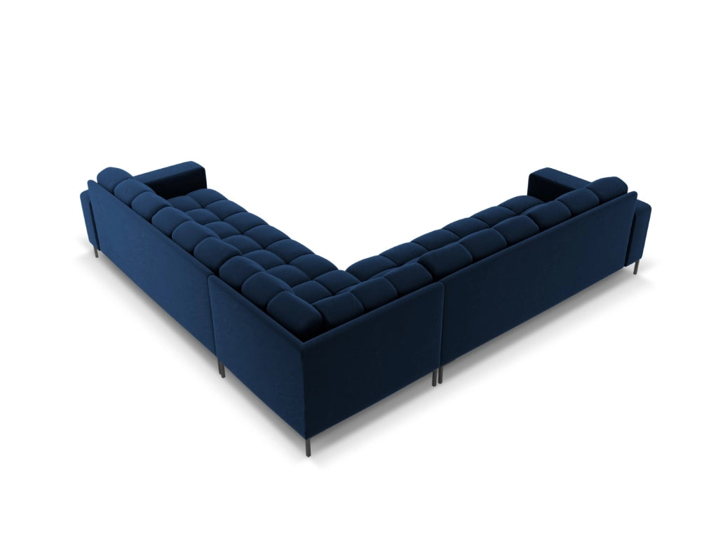 Cosmopolitan Design - Divano angolare reversibile "Bali" 6 posti in velluto blu reale 